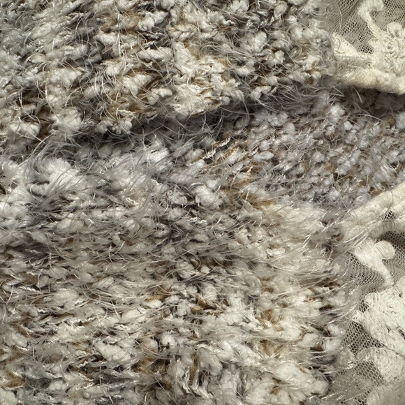 New Directions Beige Knit Sweater with Lace Detail - Picture 5 of 5